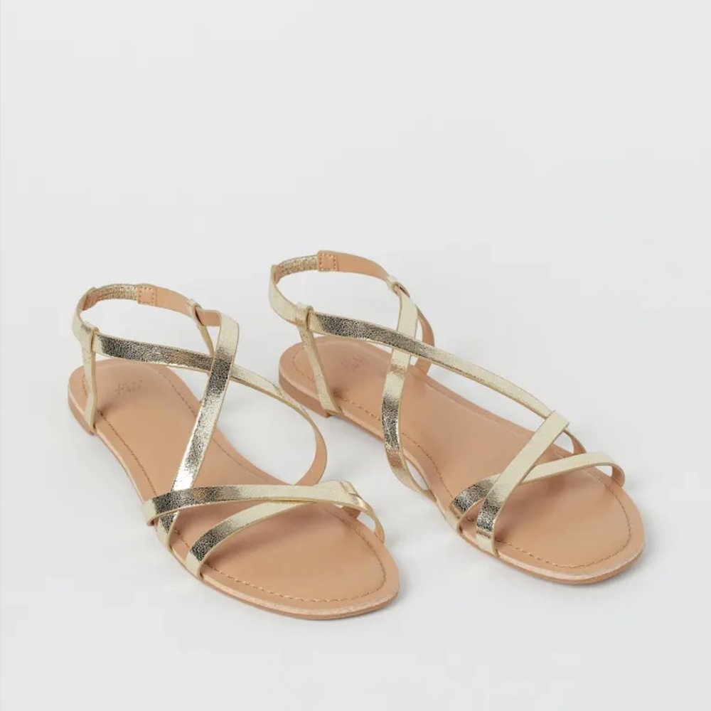 H&M Gold Sandals Size 8